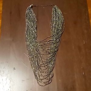 Gun metal layered necklace